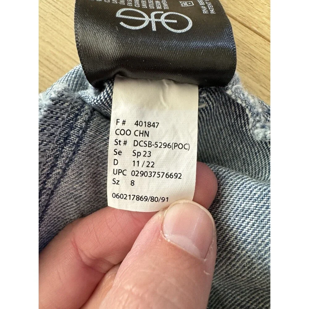 Gloria Vanderbilt Denim Dress Dolman Blue Buttons Pocket Short Sleeve Size 8
